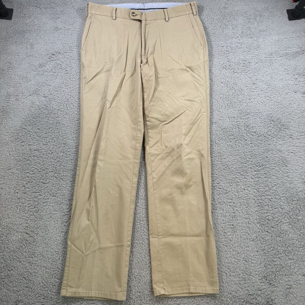 Peter Millar Pants Mens 33x30 Beige Chino Casual Straight Leg Cotton
